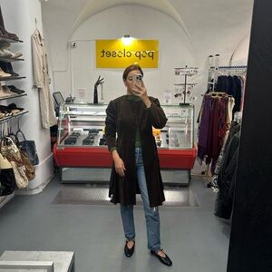 Brown suede wrap jacket